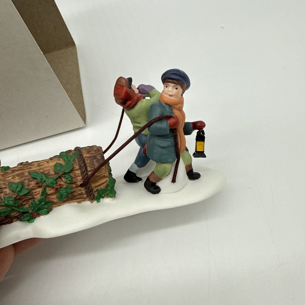 Dept 56 "Bringing Home The Yule Log" Heritage Village Collection #5558-1 - Picture 10 of 14